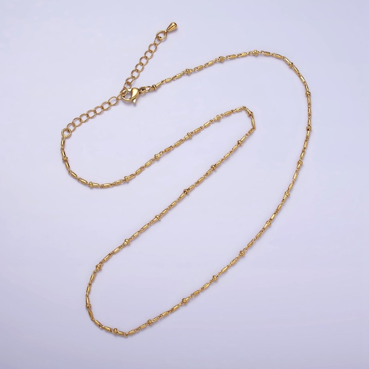 24K Gold Filled Tube Chain With Gold Beads For Wholesale Necklace Dainty Satellite Chain Jewelry Making Supplies | WA-1857 WA-1858 Clearance Pricing