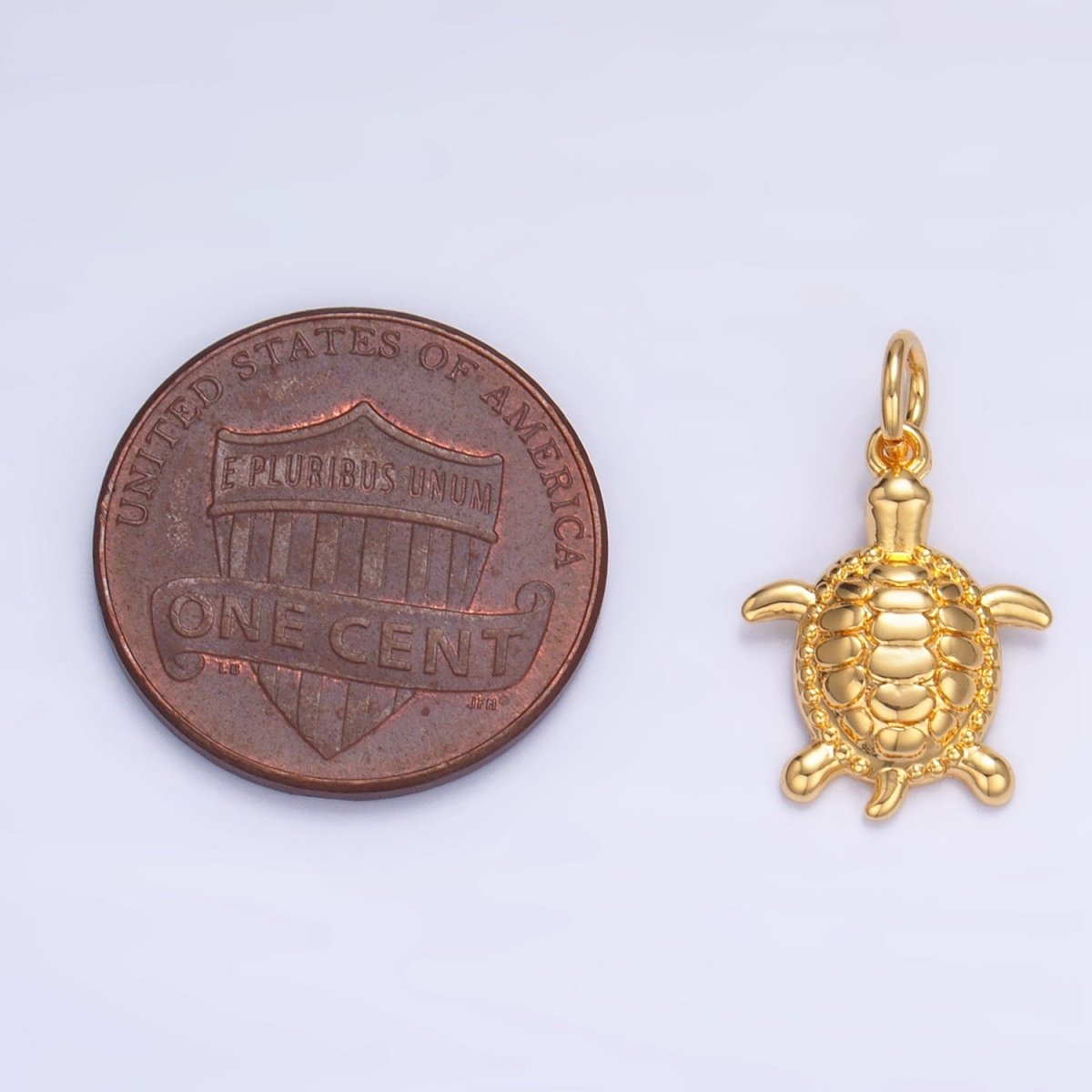 24K Gold Filled Turtle Minimalist Sea Ocean Animal Charm in Gold & Silver | AG836