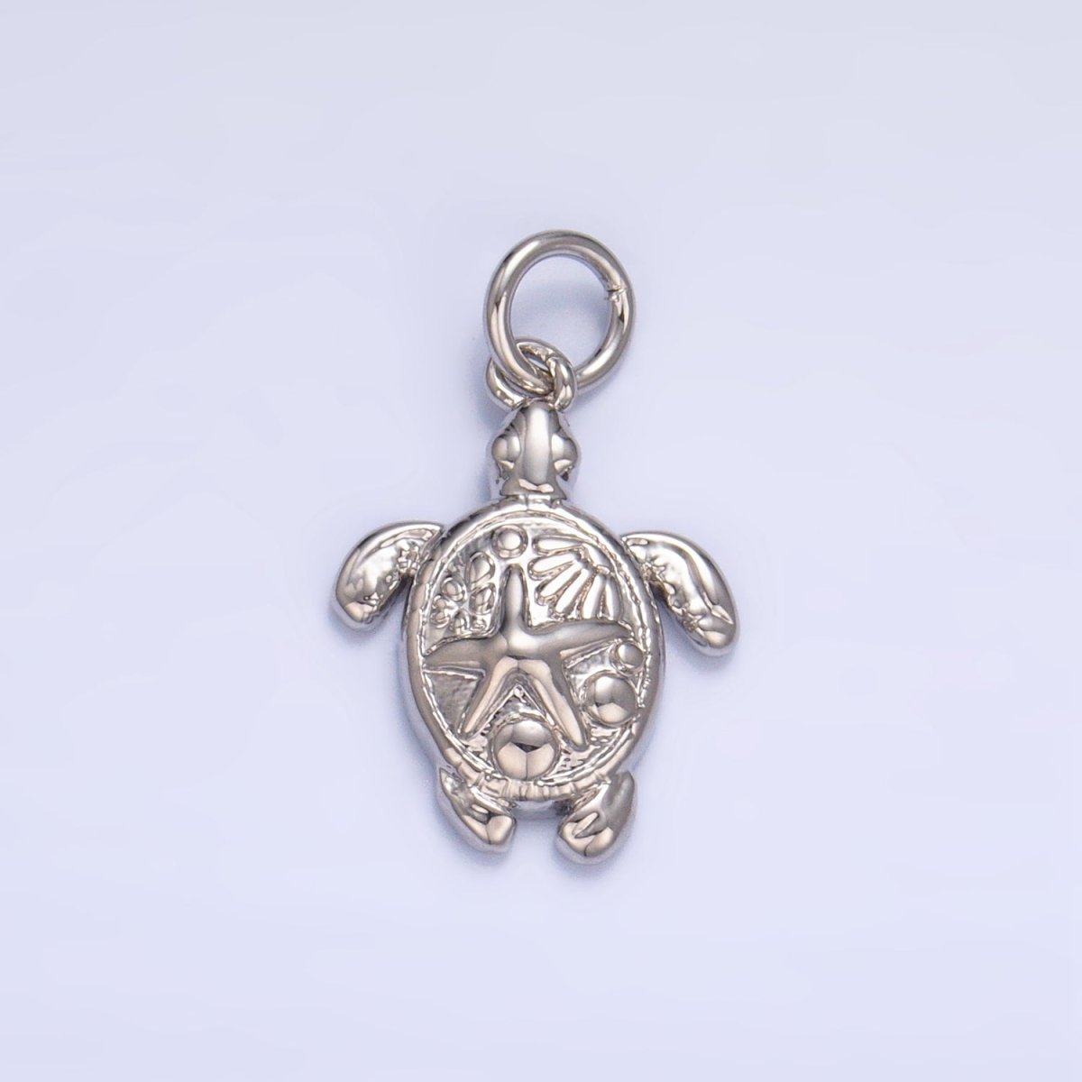 24K Gold Filled Turtle Minimalist Sea Ocean Animal Charm in Gold & Silver | AG836