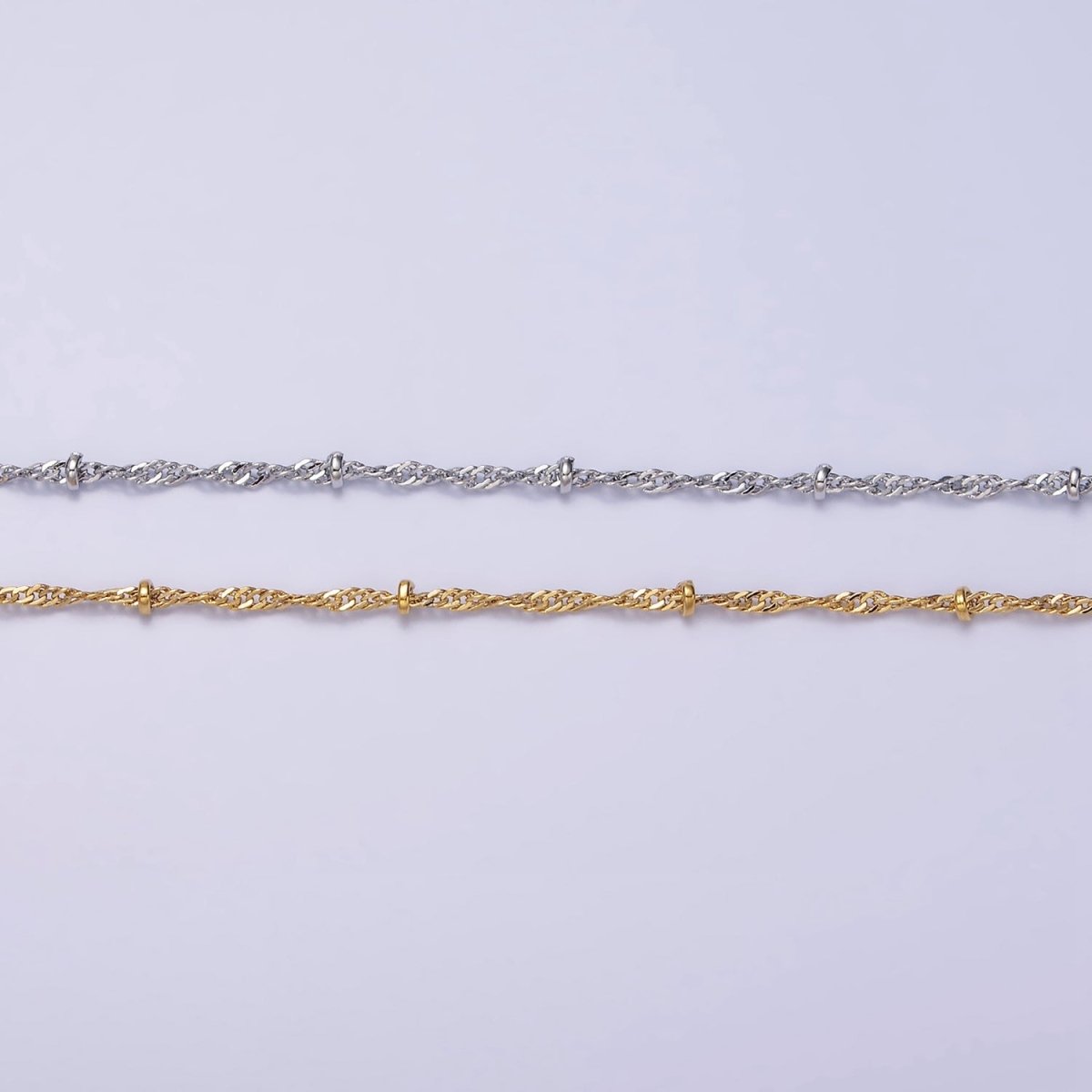 24K Gold Filled Twisted Chain With Gold Beads For Wholesale Necklace Dainty Satellite Chain Jewelry Making Supplies | WA-1847 WA-1848 Clearance Pricing