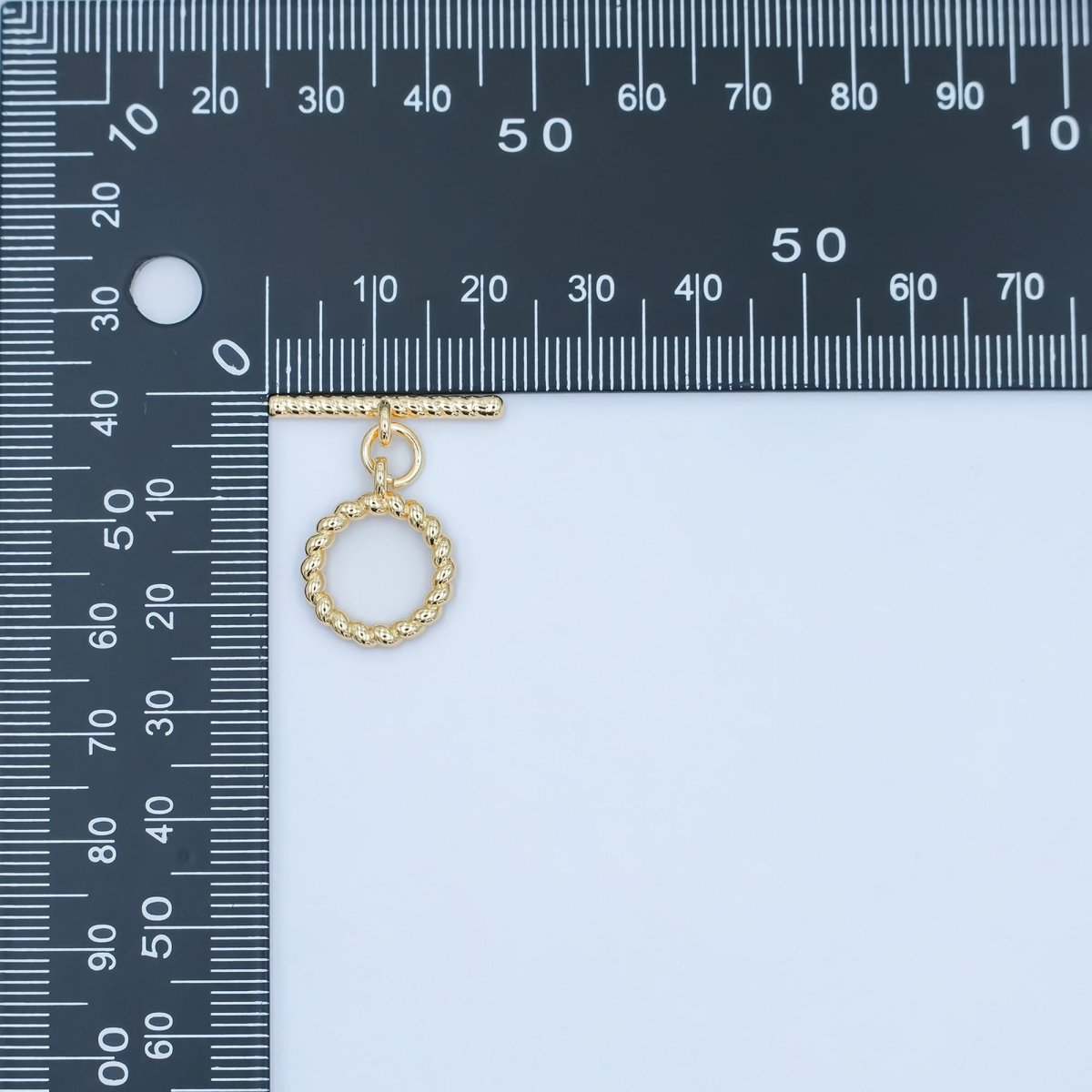 24K Gold Filled Twisted Croissant Minimalist Toggle Clasps Closure Findings | Z1105 - DLUXCA