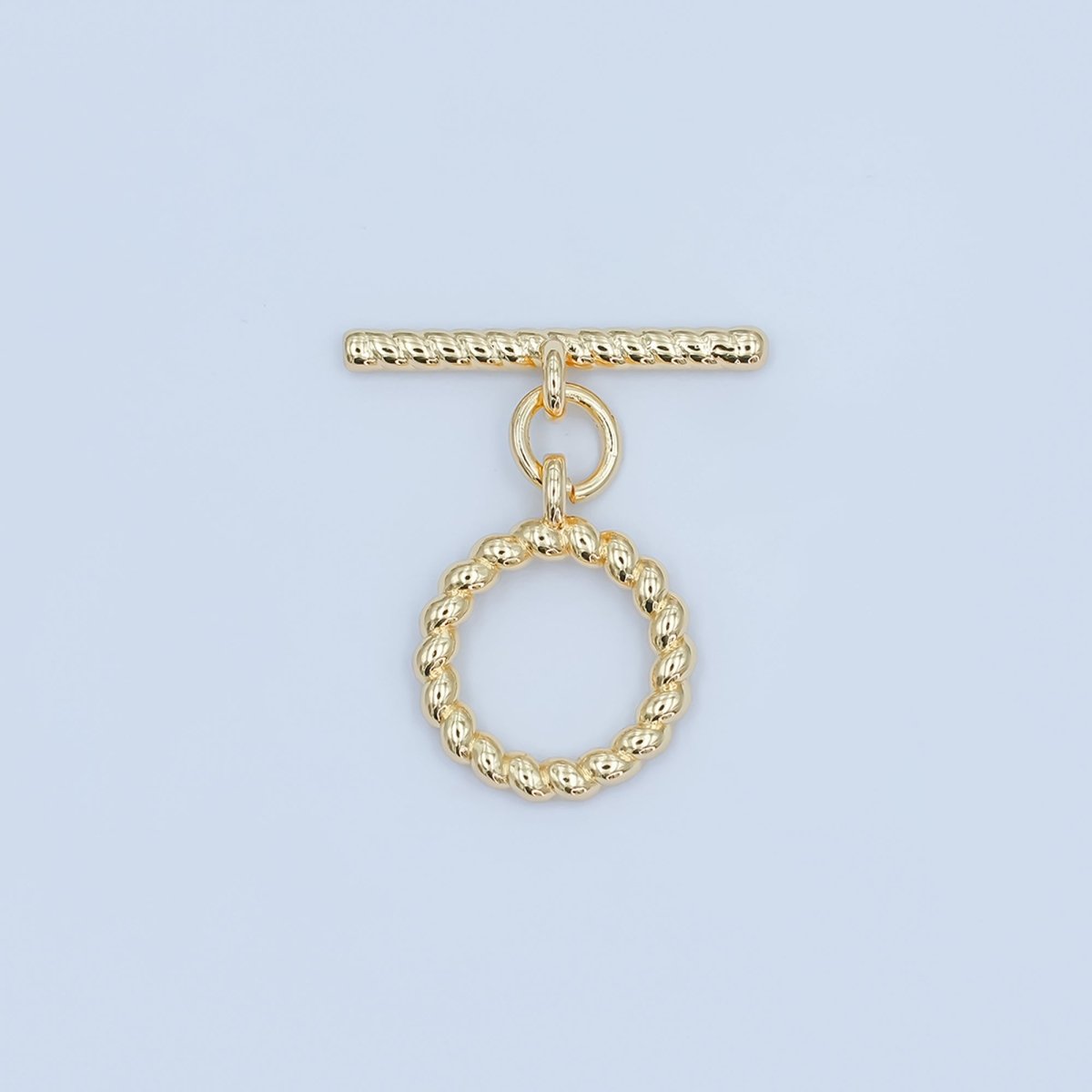 24K Gold Filled Twisted Croissant Minimalist Toggle Clasps Closure Findings | Z1105 - DLUXCA