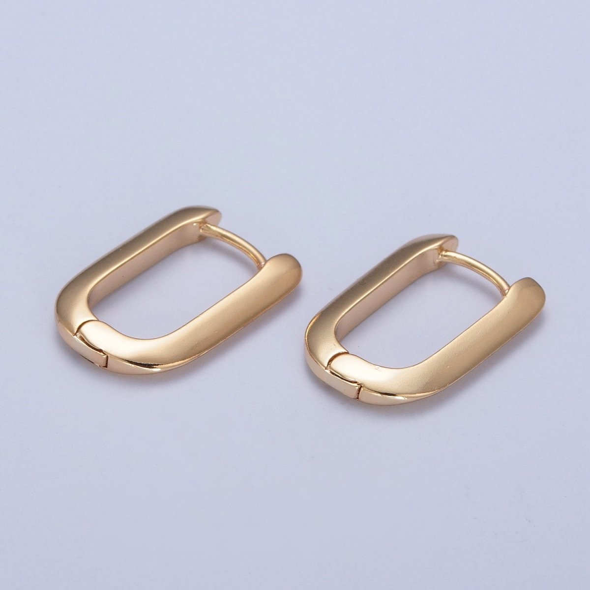 24K Gold Filled U Shaped Huggie Hoop Earrings P-426 - DLUXCA