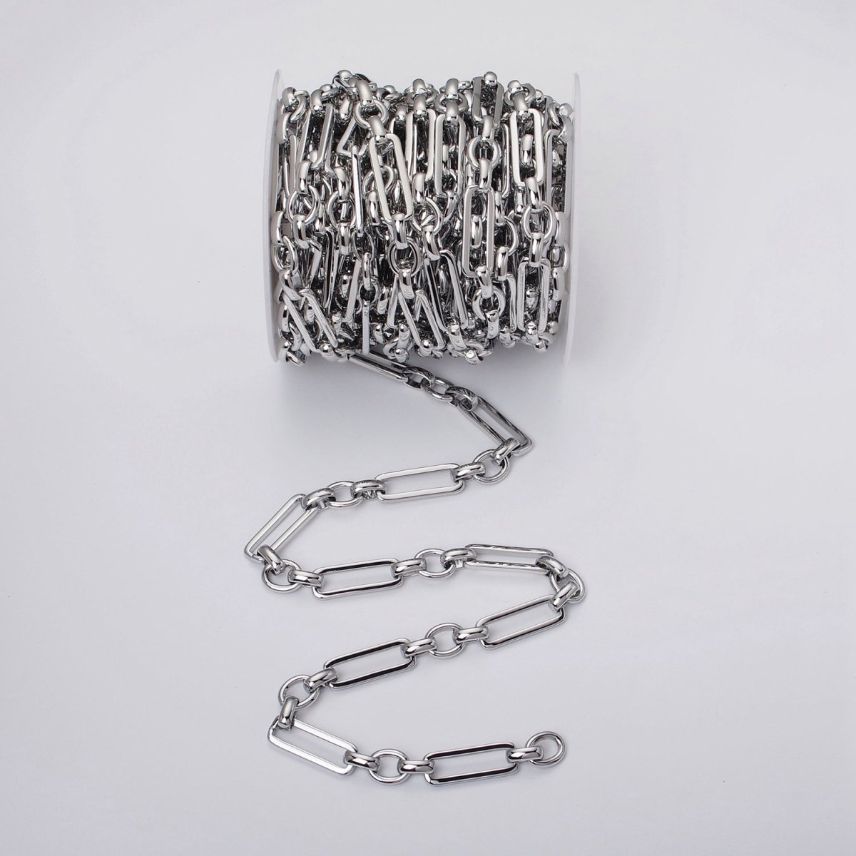 24k Gold Filled Unique PaperClip Figaro Long and Short Fancy Unfinished Chain by Yard in Gold & Silver | ROLL-1125 ROLL-1196 Clearance Pricing