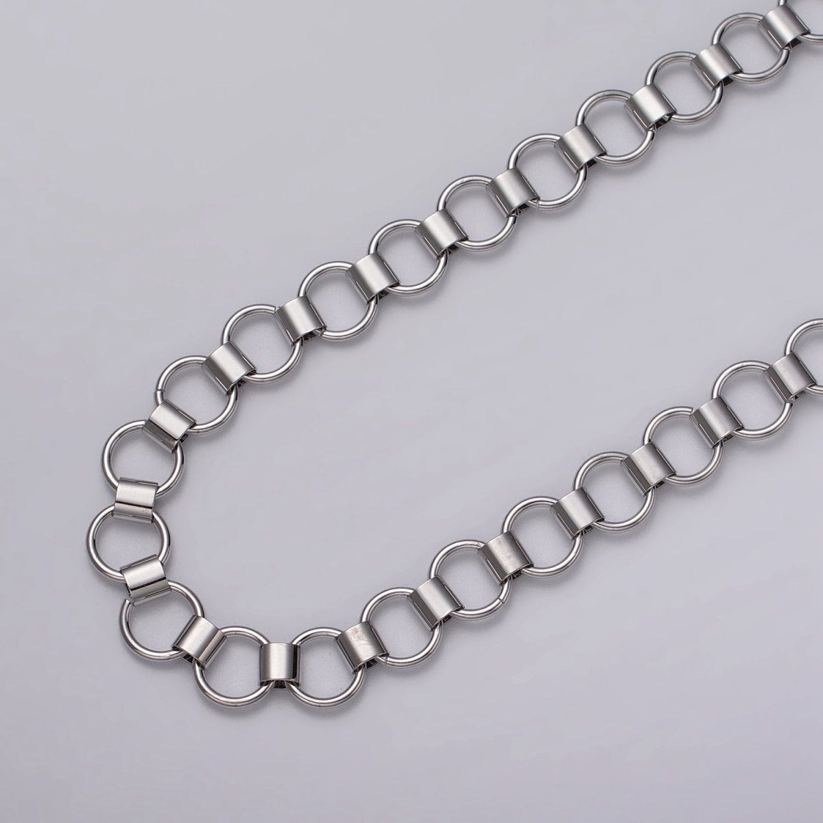 24k Gold Filled Unique Rolo 9mm Unfinished Chain by Yard in Gold & Silver | ROLL-1133, ROLL-1134 Clearance Pricing