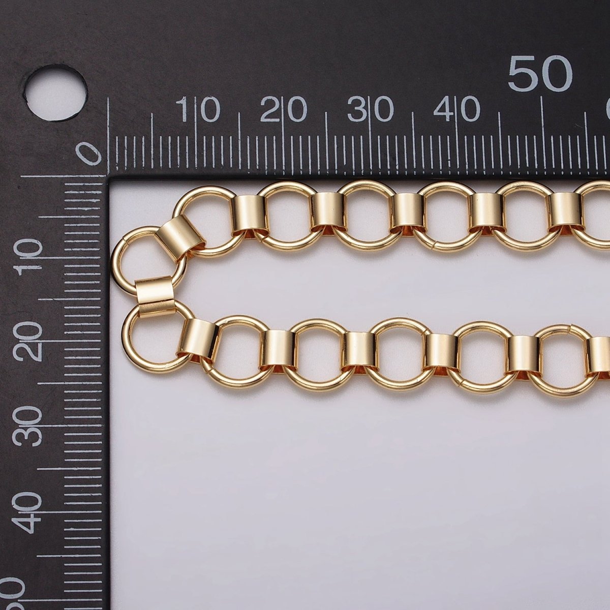 24k Gold Filled Unique Rolo 9mm Unfinished Chain by Yard in Gold & Silver | ROLL-1133, ROLL-1134 Clearance Pricing