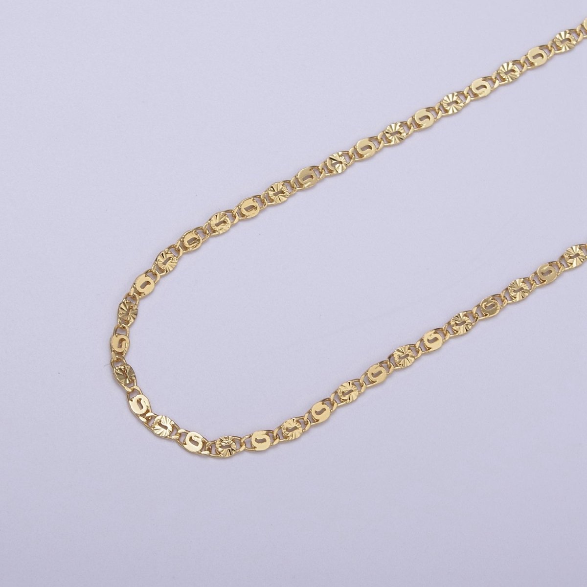 24K Gold Filled Unique Scroll Chain, Sunburst Textured Unfinished Chain in Gold & Silver For Jewelry Making | ROLL-680, ROLL-681 Clearance Pricing