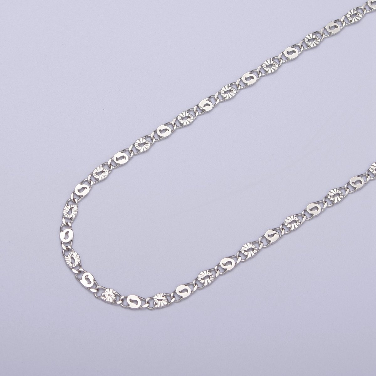 24K Gold Filled Unique Scroll Chain, Sunburst Textured Unfinished Chain in Gold & Silver For Jewelry Making | ROLL-680, ROLL-681 Clearance Pricing