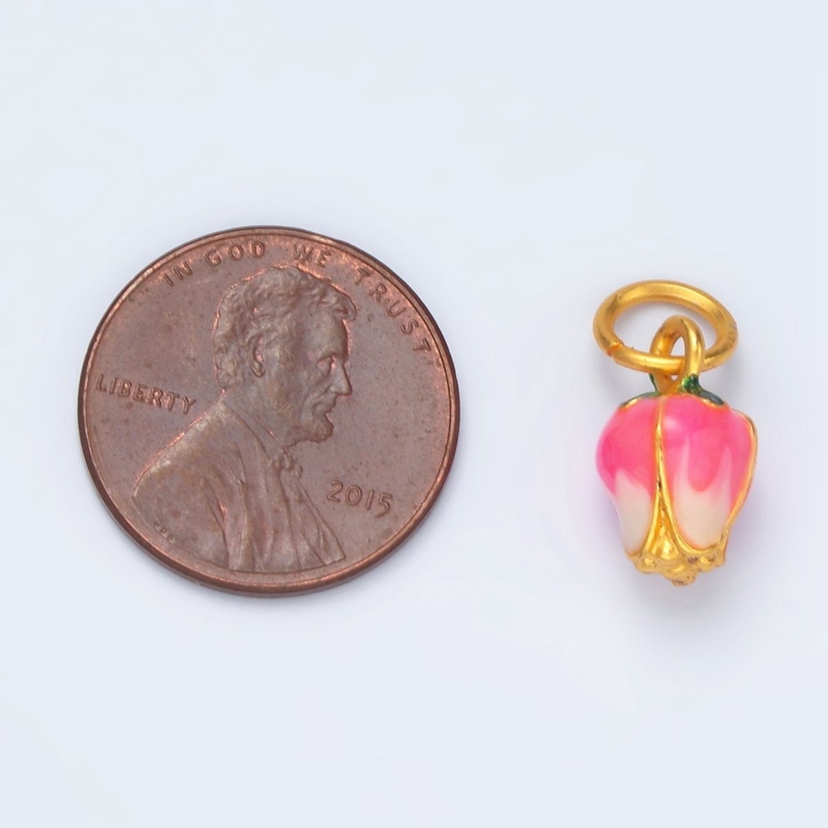 24K Gold Filled Upside - down Tulip Mini Floral Charm | M154 - DLUXCA