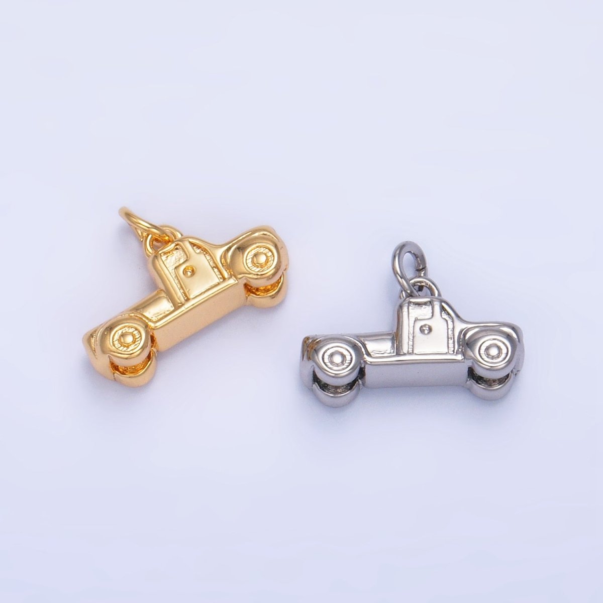 24K Gold Filled Vehicle Pick Up Truck Multidimensional 3D Charm in Gold & Silver | W045