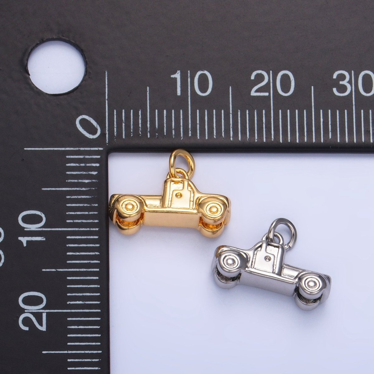 24K Gold Filled Vehicle Pick Up Truck Multidimensional 3D Charm in Gold & Silver | W045