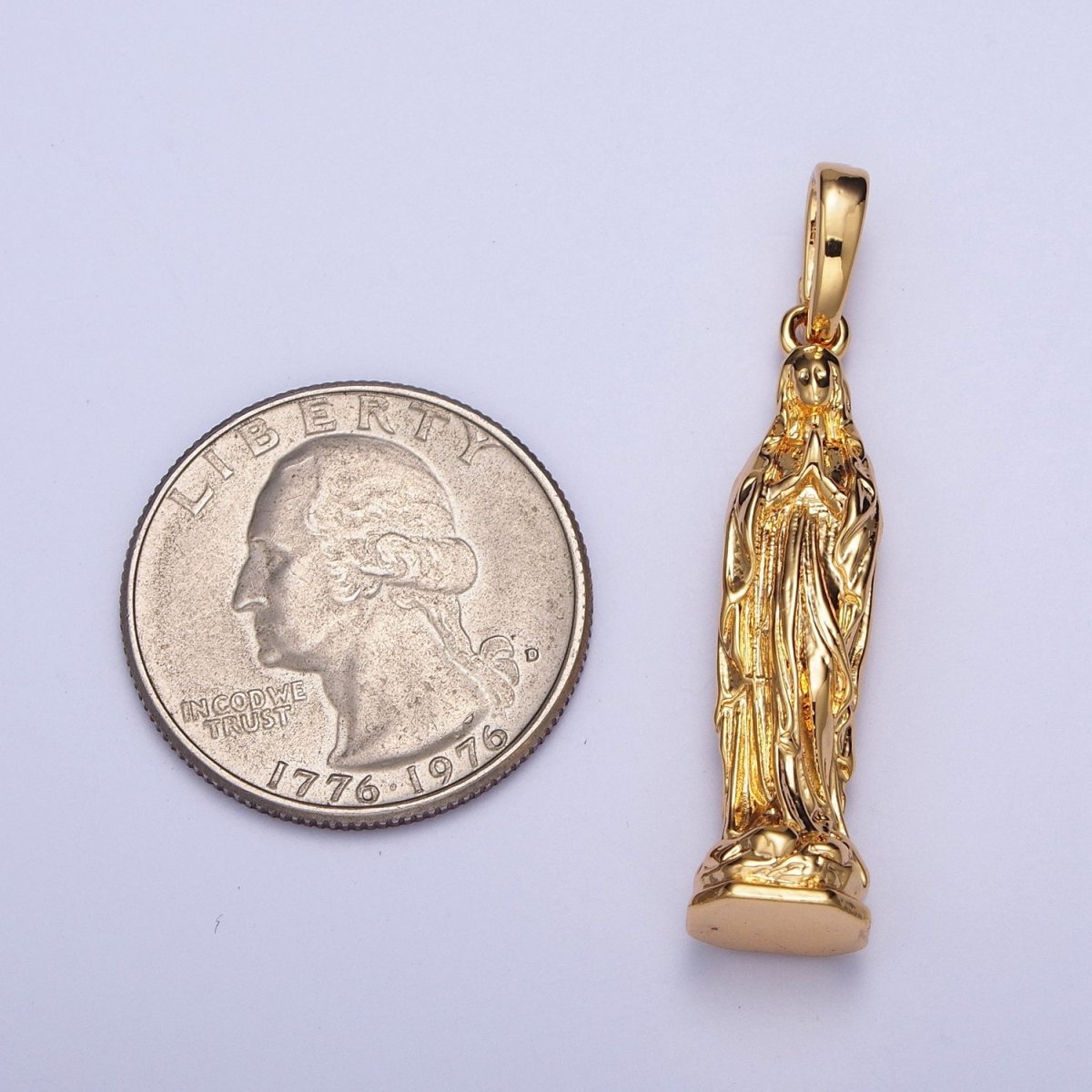 24K Gold Filled Virgin Mary Pendant Lady Guadalupe For Jewelry Necklace Making X-441 - DLUXCA