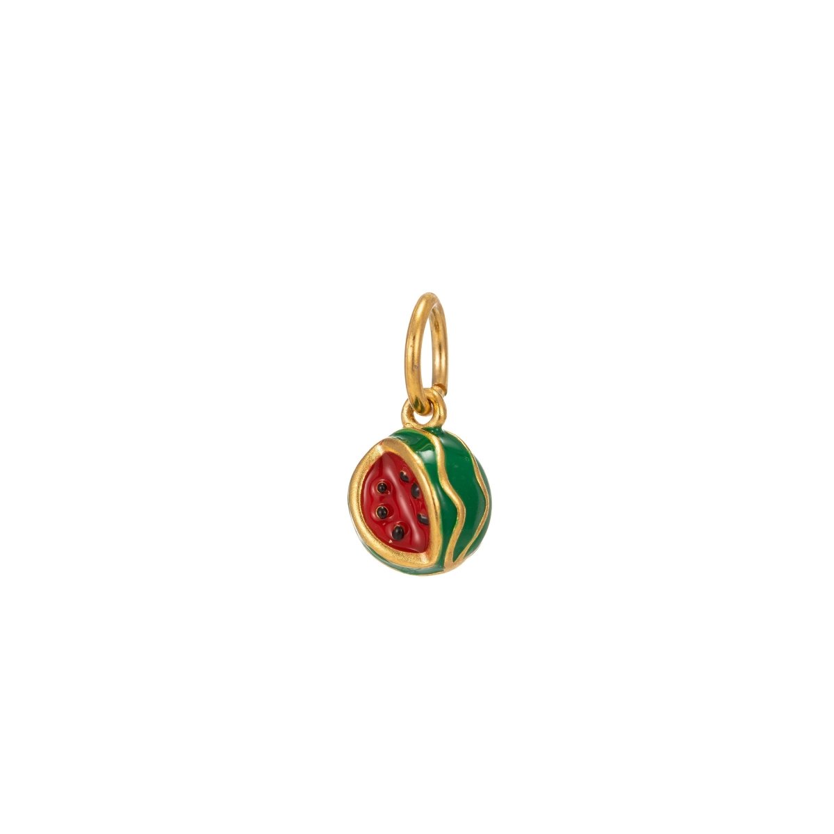 24k Gold Filled Watermelon Charm Red Watermelon Bracelet Necklace Earring Anklet Charm C-703 - DLUXCA