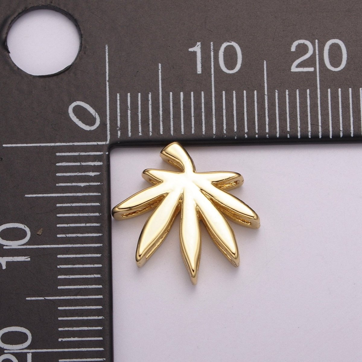 24K Gold Filled Weed Leaf Minimalist Charm | M-923