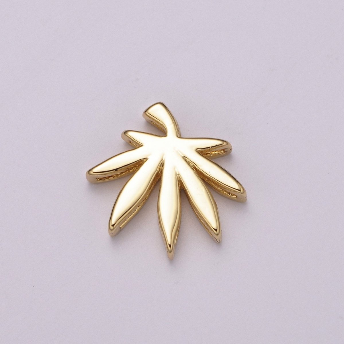 24K Gold Filled Weed Leaf Minimalist Charm | M-923