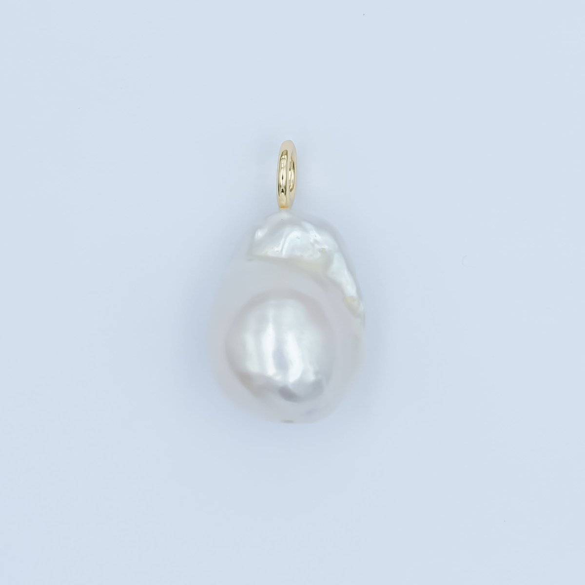 24K Gold Filled White Baroque Freshwater Pearl Pendant | P1638 - DLUXCA