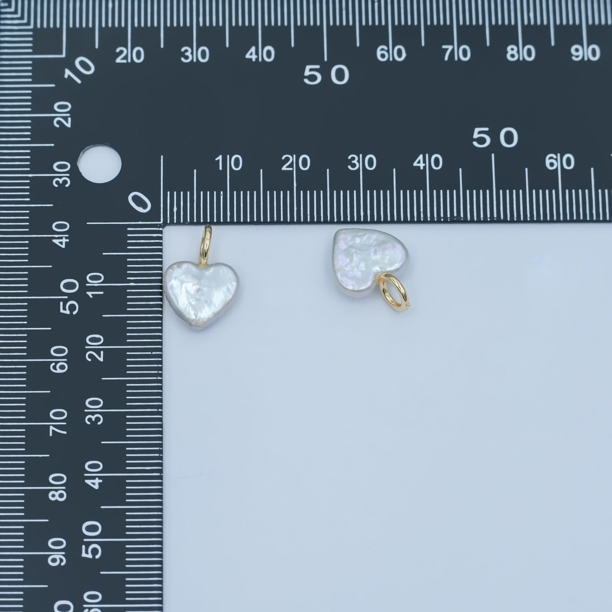 24K Gold Filled White Freshwater Pearl Heart Pendant | P1670 - DLUXCA