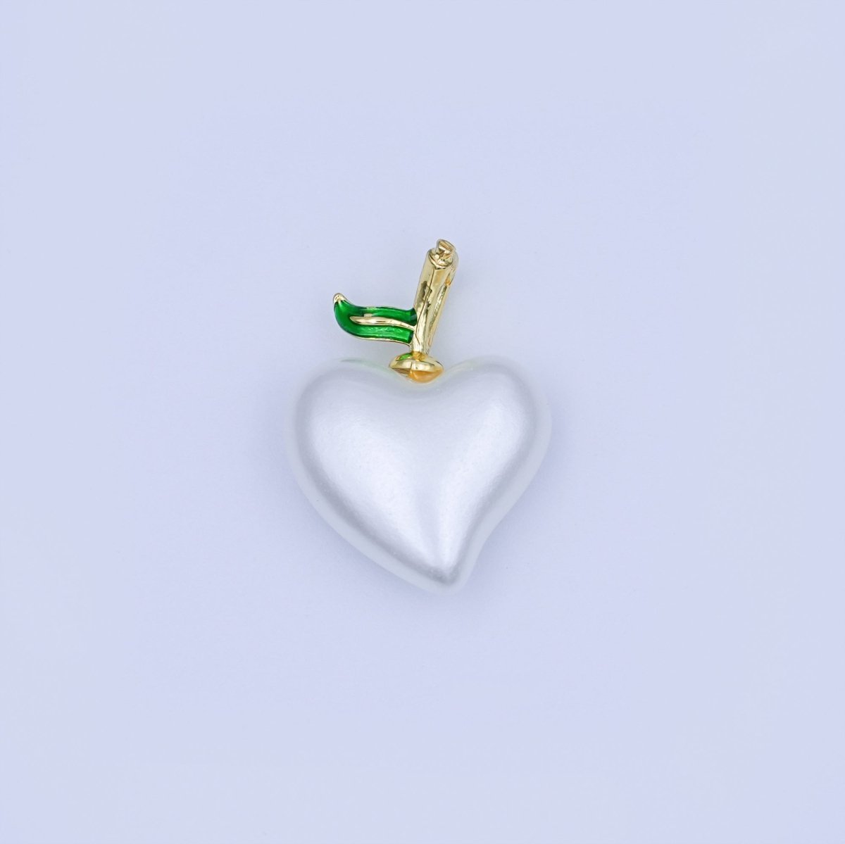 24K Gold Filled White Heart Apple Fruit Pendant | AH417 - DLUXCA