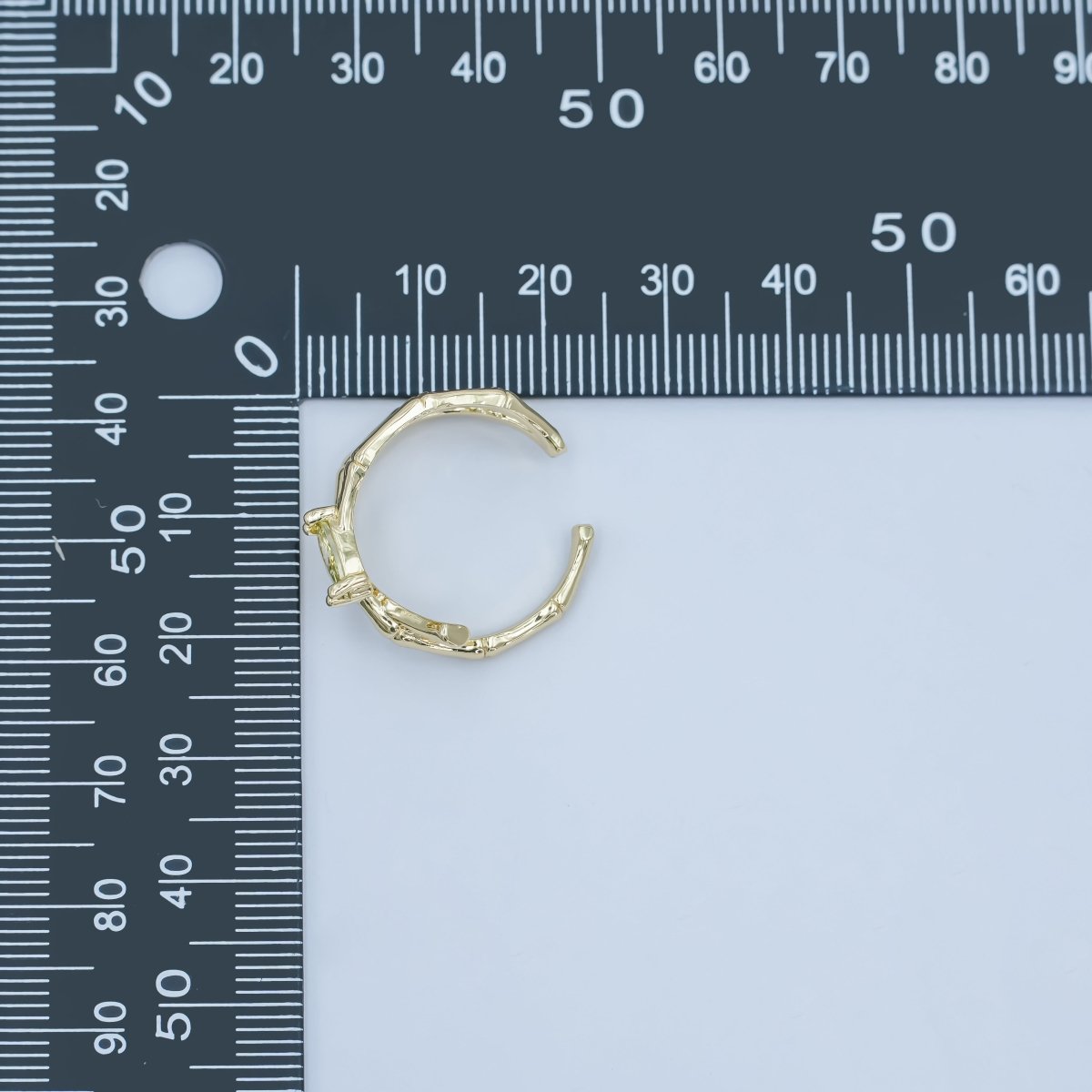 24K Gold Filled Yellow CZ Molten Double Band Ring | O853 - DLUXCA