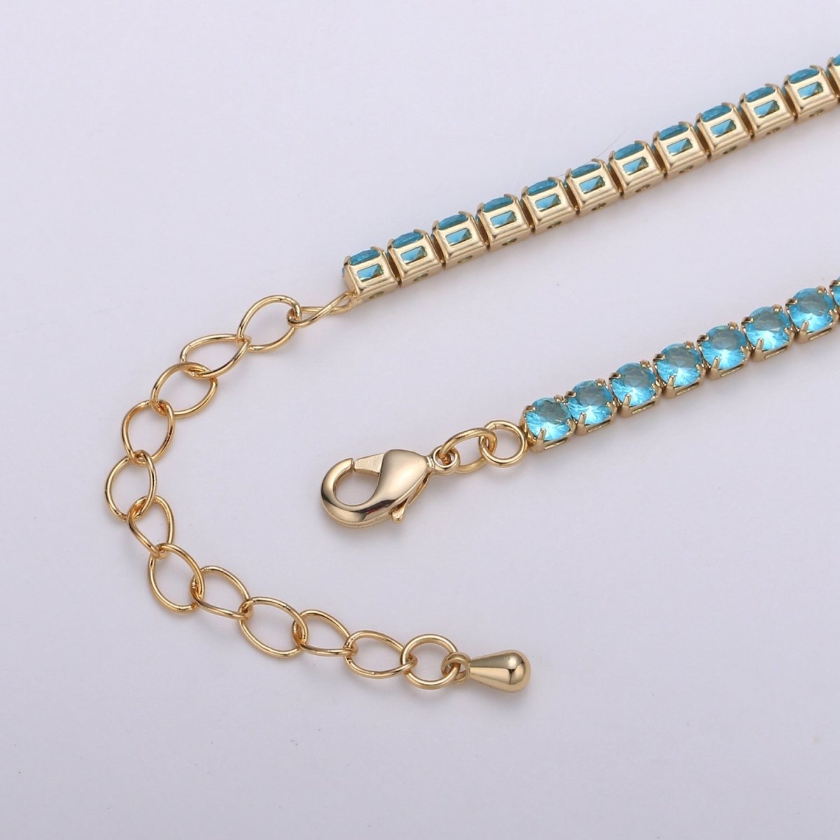 24K Gold Filled Zirconia CZ Tennis Choker, 14.6 Inches with 2 inch Extender, 3mm In Width | CN-927, CN-928 Clearance Pricing