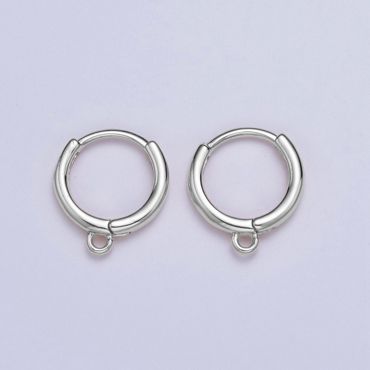24K Gold Plated 12mm Gold or Silver Huggie Hoop with Open Link Earrings Supply Component For Jewelry Making L-811