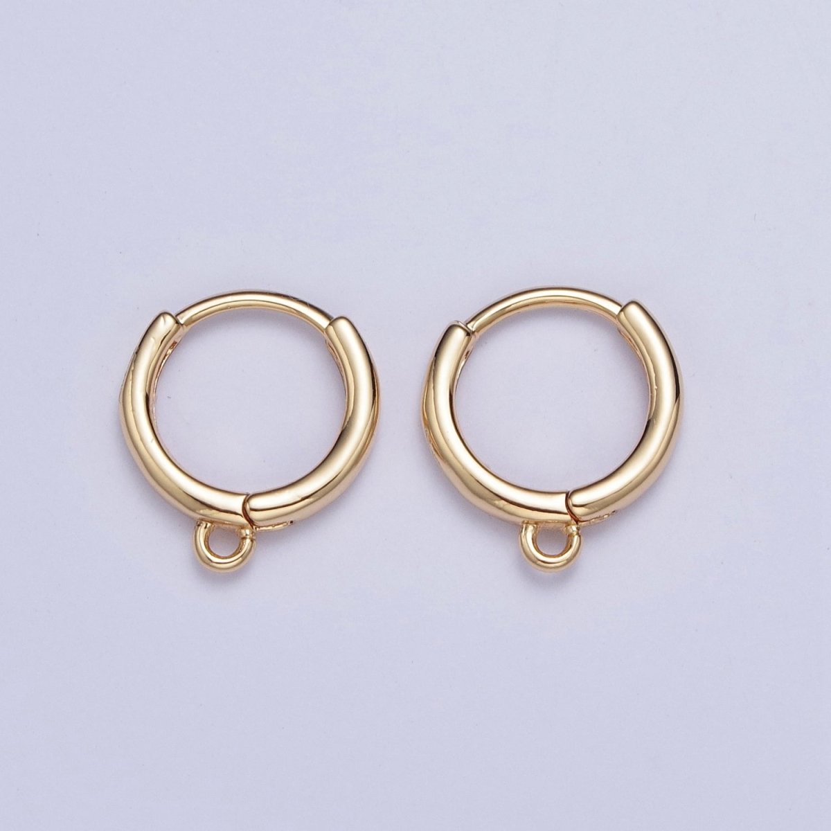 24K Gold Plated 12mm Gold or Silver Huggie Hoop with Open Link Earrings Supply Component For Jewelry Making L-811