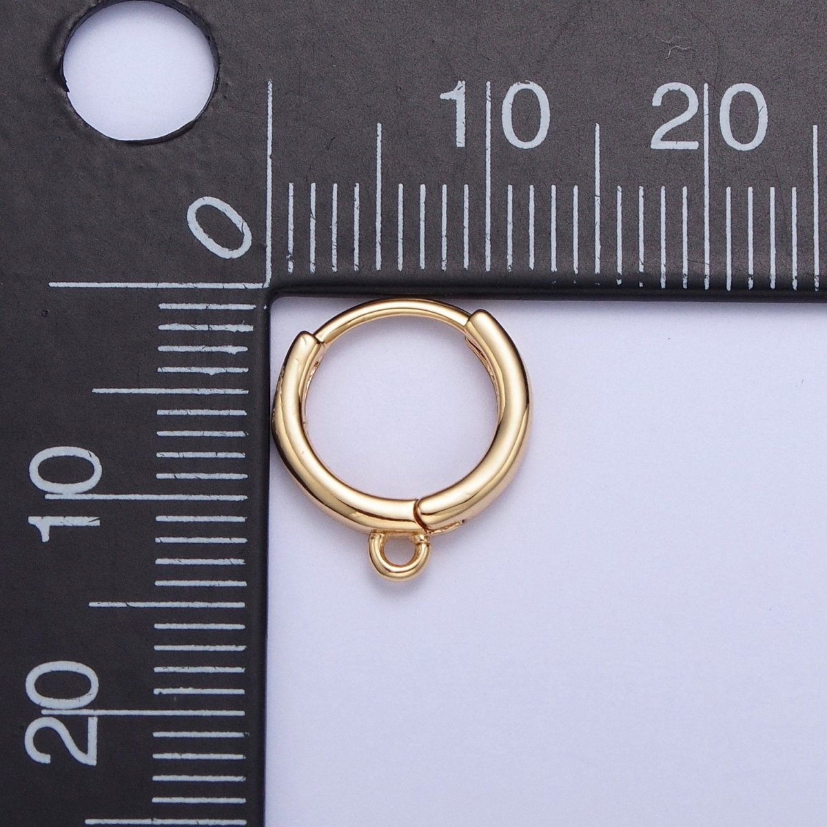 24K Gold Plated 12mm Gold or Silver Huggie Hoop with Open Link Earrings Supply Component For Jewelry Making L-811