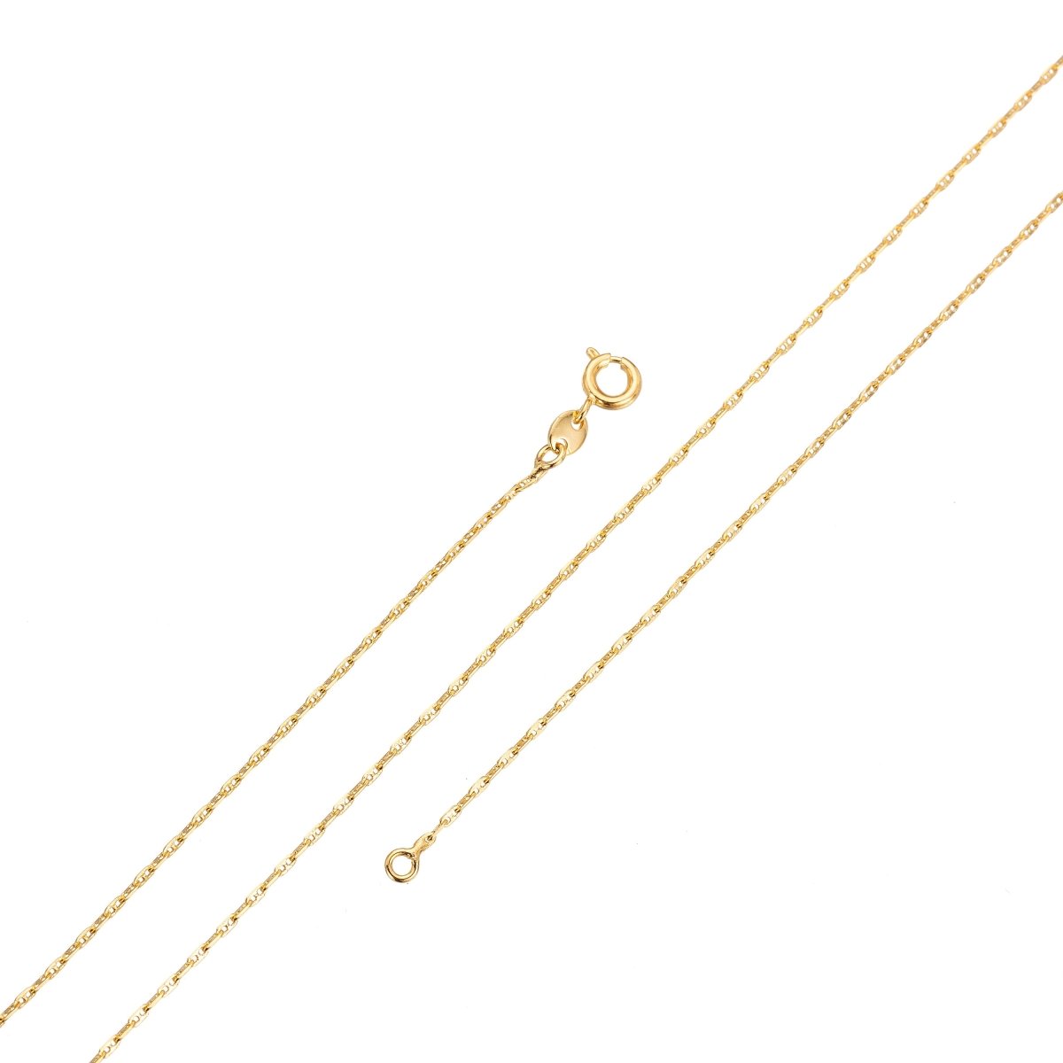 24K Gold Plated 20 inches Anchor Necklace, Dainty 1.4mm Anchor Necklace w/ Spring Ring | CN-238 Clearance Pricing - DLUXCA