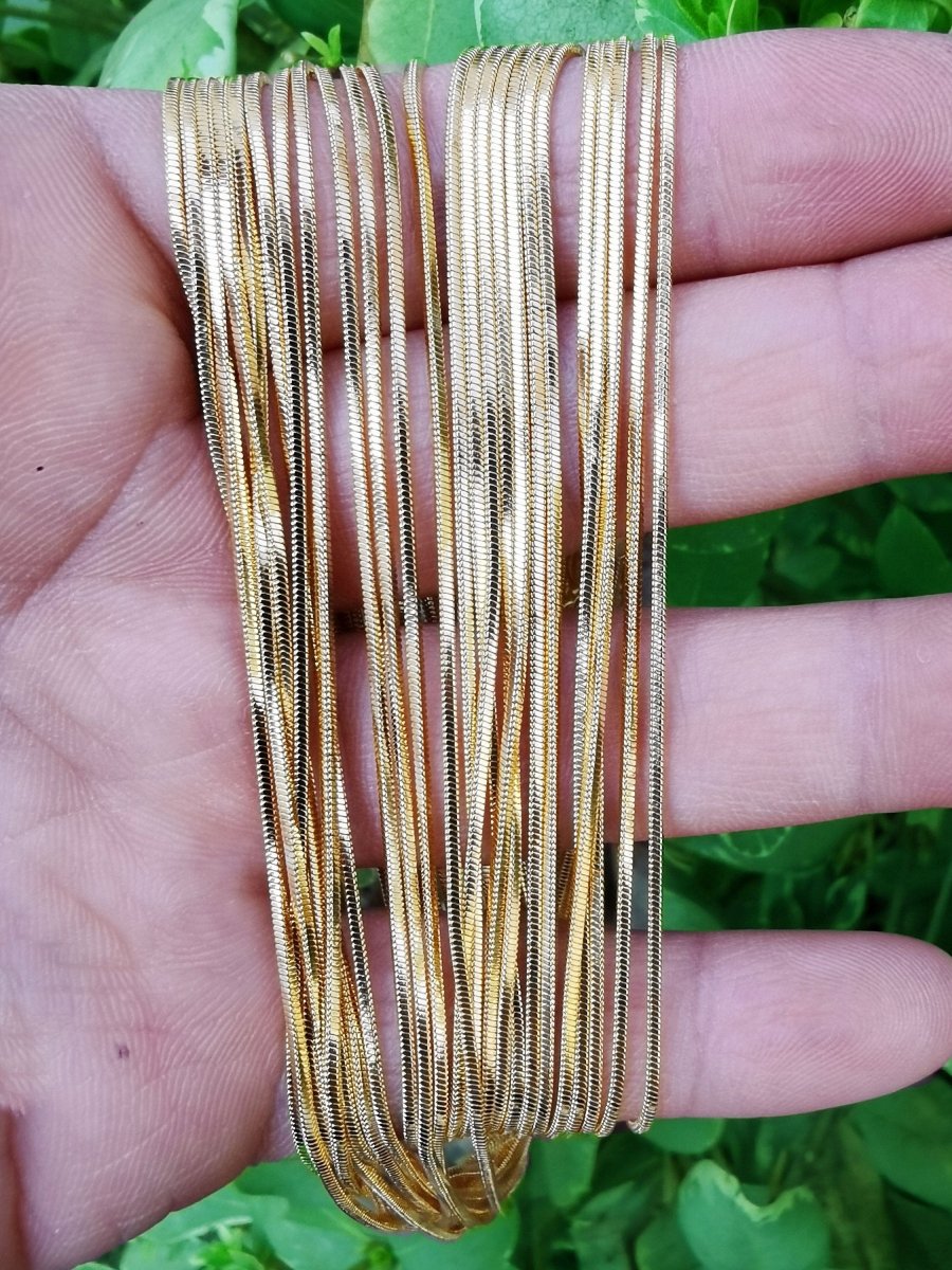 24K Gold Plated Cocoon Chain Length 17.8" inch Width 1.1mm Bohemian Jewelry Findings For Jewelry Making Supply Finished Chain for Necklace w/ Spring Ring | CN-803 Clearance Pricing - DLUXCA