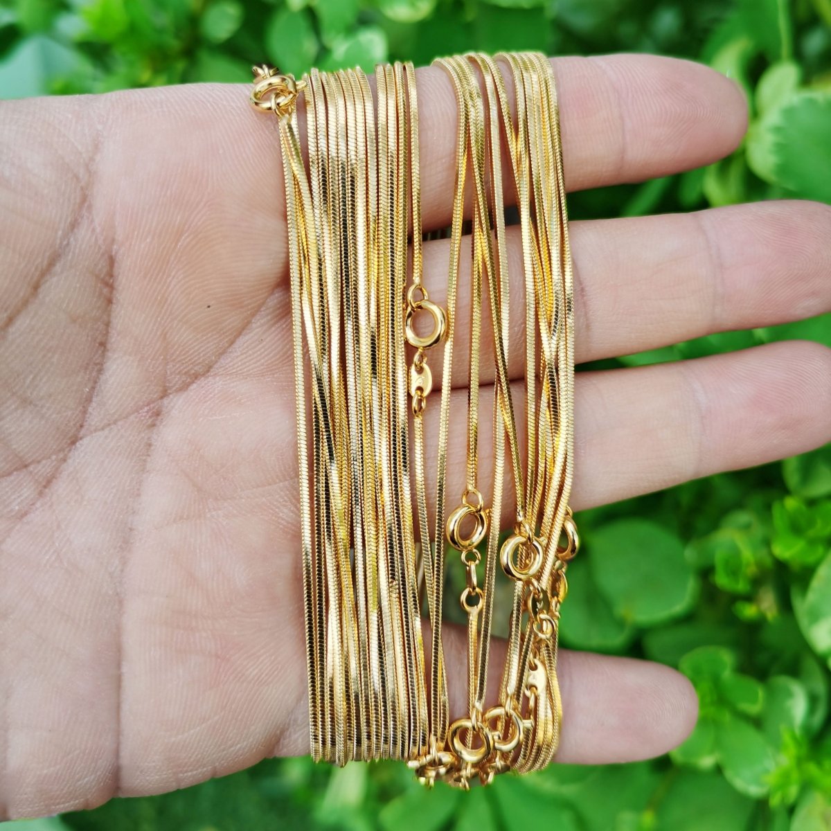 24K Gold Plated Cocoon Chain Length 17.9" Width 1.3mm Jewelry Findings For Jewelry Making Supply Finished Chain for Necklace | CN-828 Clearance Pricing - DLUXCA
