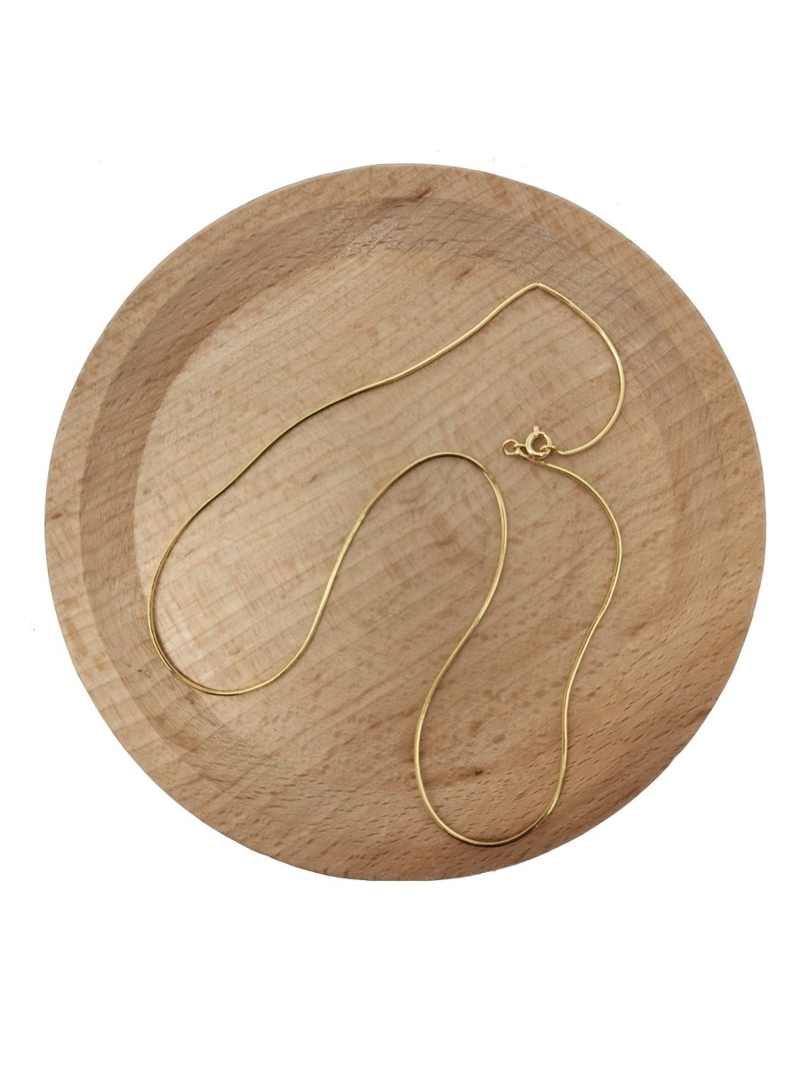 24K Gold Plated Cocoon Necklace, Dainty 0.8mm Cocoon Chain, 18 Inches Cocoon Necklace w/ Spring Ring | CN-569 - DLUXCA