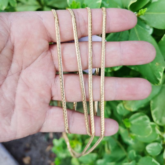 24K Gold Plated Herringbone Necklace 23.7" Width 2.5mm Necklace w/ Lobster Clasps | CN-813  Clearance Pricing