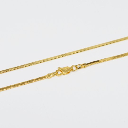 24K Gold Plated Omega Necklace 15. 9 & 19.7 inches, 1.7mm In Width w/ Lobster Clasps | CN-995 CN-996 Clearance Pricing