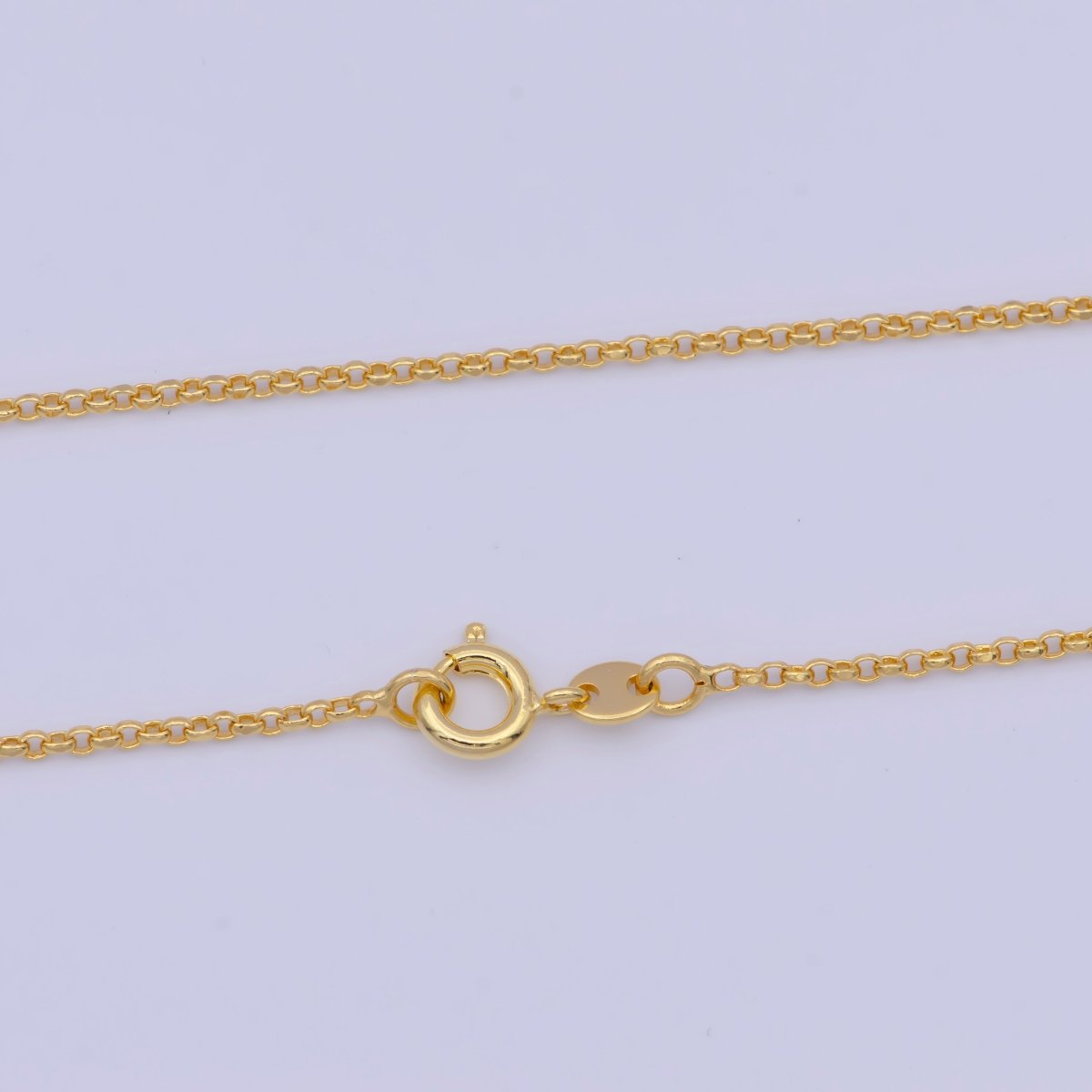24k Gold Plated Rolo Link Chain Necklace 1.3mm Yellow ROLO Link Chain Layering Necklace | WA-1123 WA-1124 Clearance Pricing