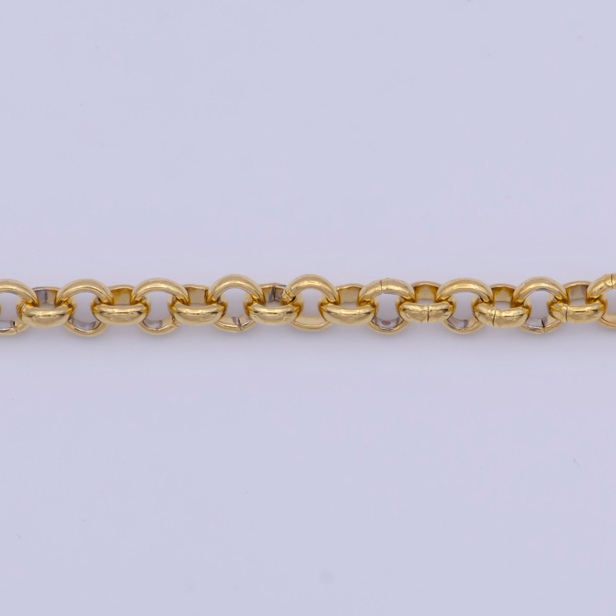 24k Gold Plated Rolo Link Chain Necklace 3.1mm Yellow ROLO Link Chain Layering Necklace | WA-1126 Clearance Pricing - DLUXCA