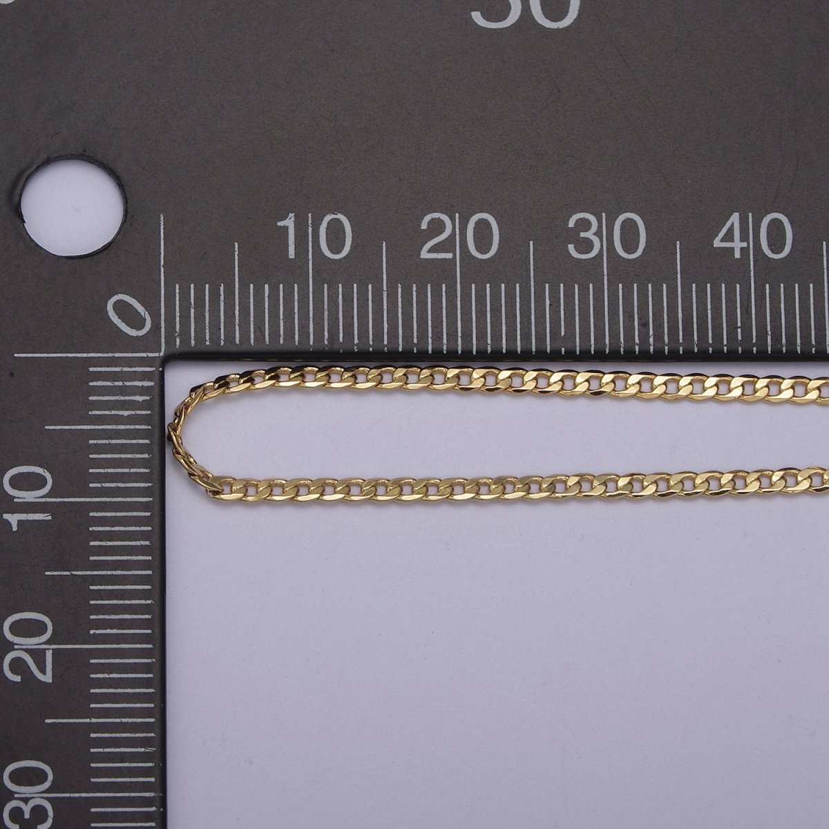 24K Gold Silver FIGARO CURB Matte Chain, 1.8mm Width, Unfinished Chain For Jewelry Making Component | ROLL-623, ROLL-624 Clearance Pricing