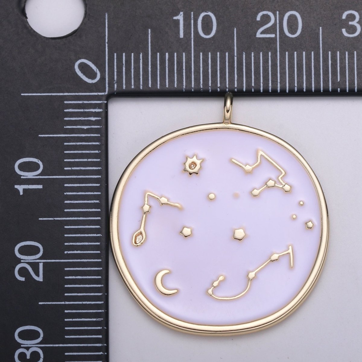 24k Gold Solar System Astrology Charm, Enamel Universe Pendant, Zodiac Gold Charm, For DIY Necklace Bracelet Earring  E-153