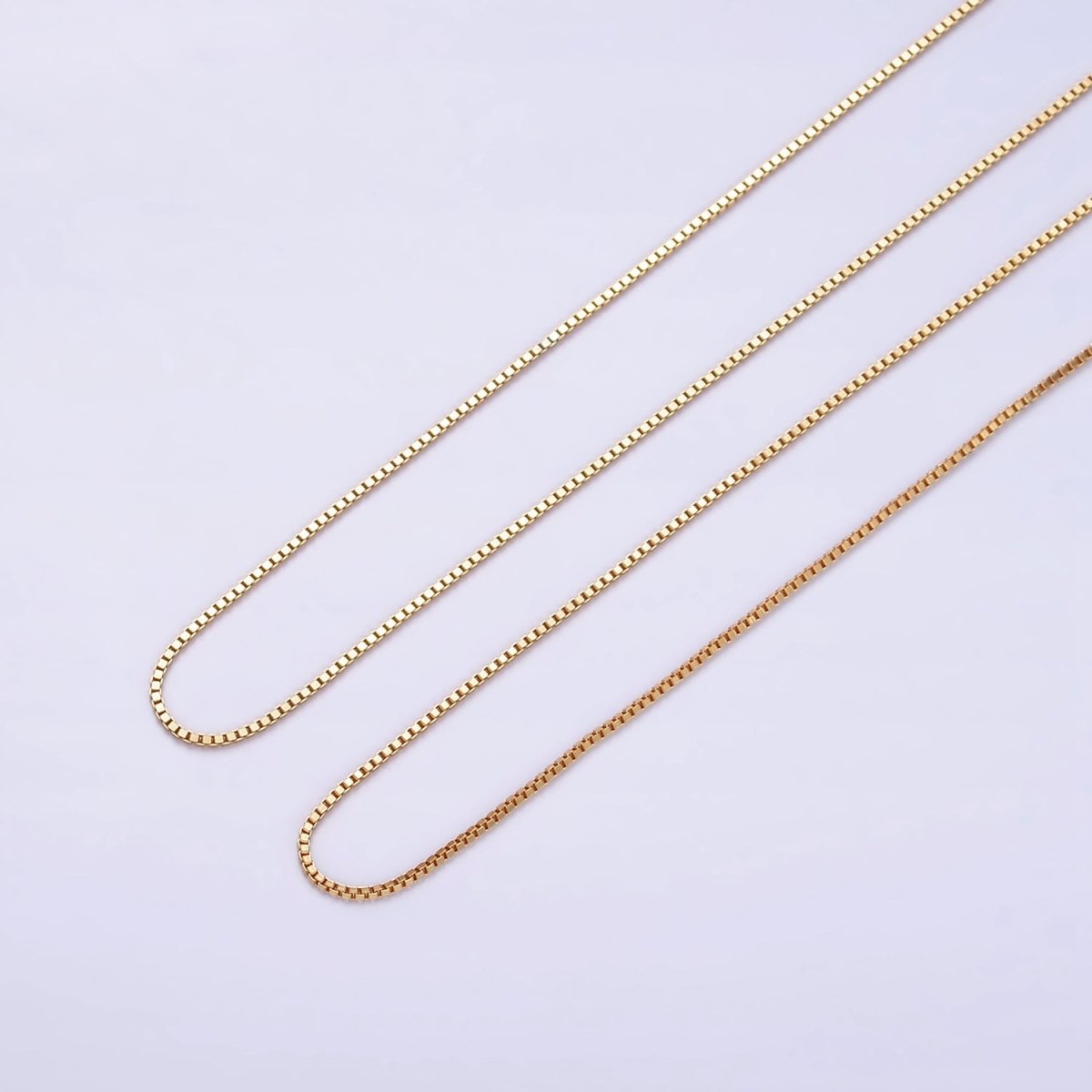 24K Gold Vermeil Necklace Chain, 925 Sterling Silver BOX Necklace Chain w/ Heavy Gold Plated | WA-2153 WA-2154 Clearance Pricing