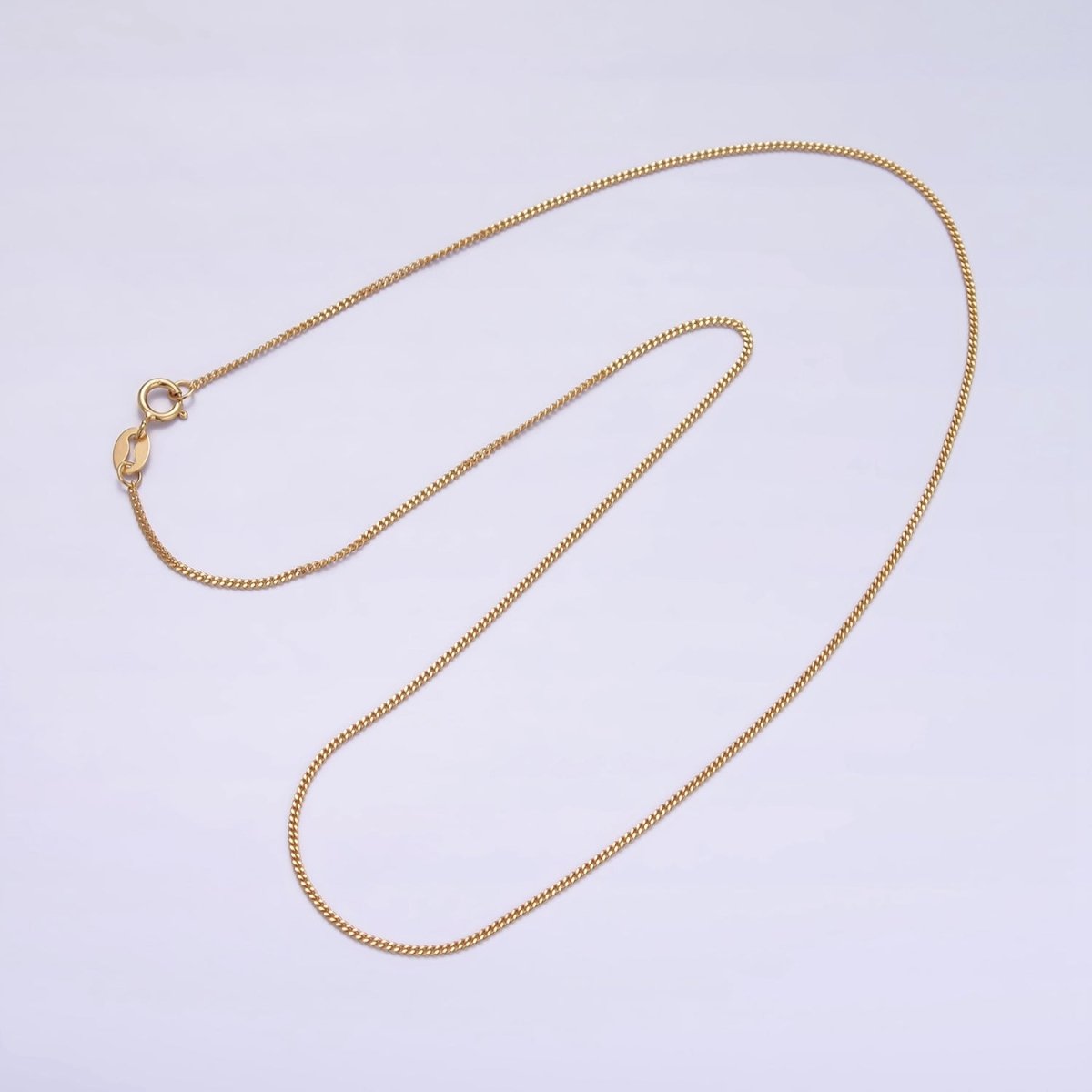24K Gold Vermeil Necklace Curb Chain, 925 Sterling Silver Curb Necklace Chain w/ Heavy Gold Plated | WA-2151 WA-2152 Clearance Pricing