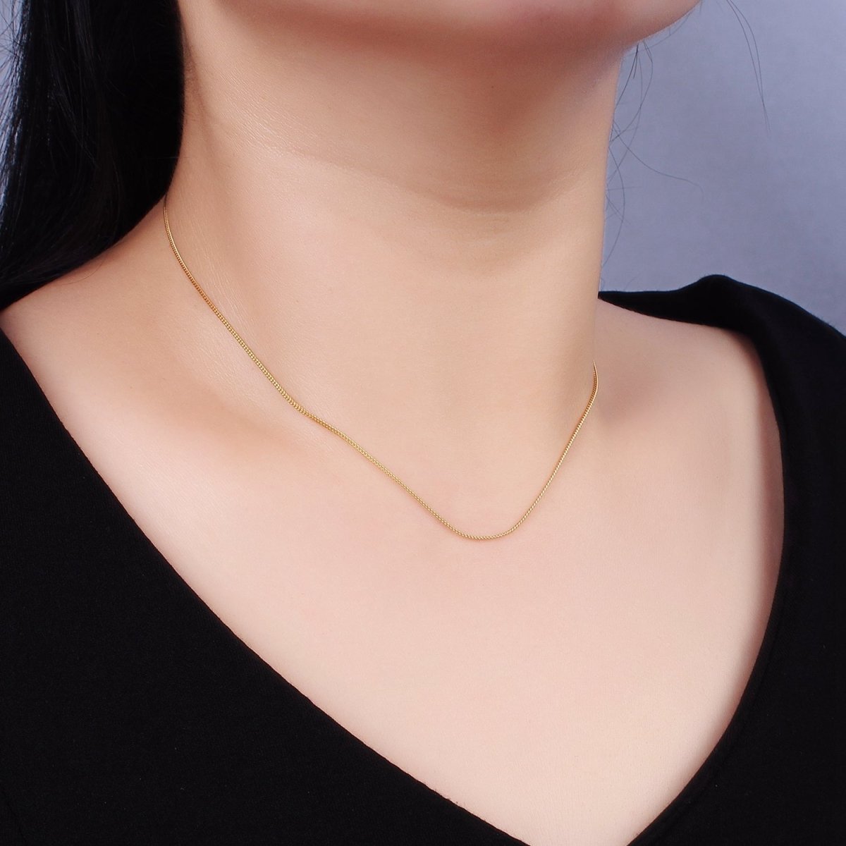 24K Gold Vermeil Necklace Curb Chain, 925 Sterling Silver Curb Necklace Chain w/ Heavy Gold Plated | WA-2151 WA-2152 Clearance Pricing