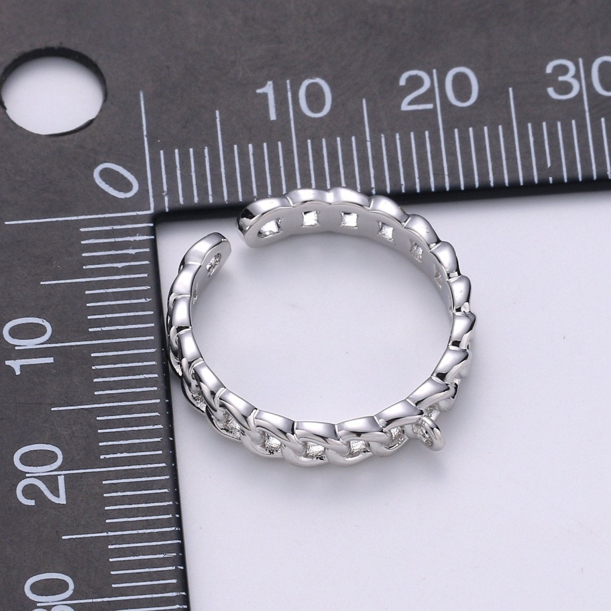 24k Gold Vermeil Open Link Ring, Gold Chain Link Ring, Link Chain Design Ring, Designer Chain Ring, DIY Jewelry Supplies Put your own Charm K-855 K-856