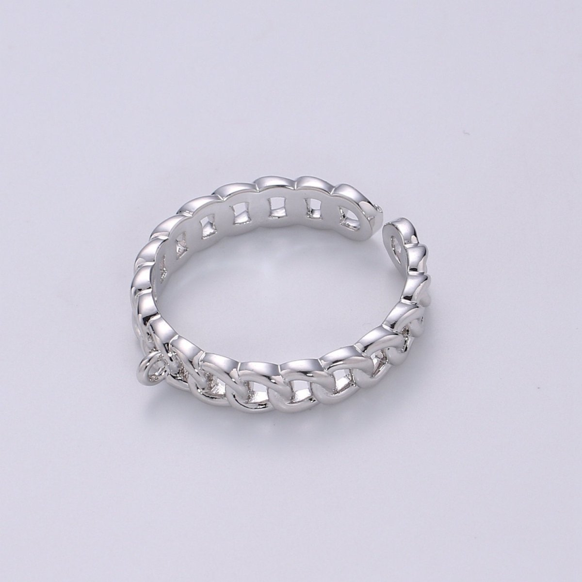 24k Gold Vermeil Open Link Ring, Gold Chain Link Ring, Link Chain Design Ring, Designer Chain Ring, DIY Jewelry Supplies Put your own Charm K-855 K-856