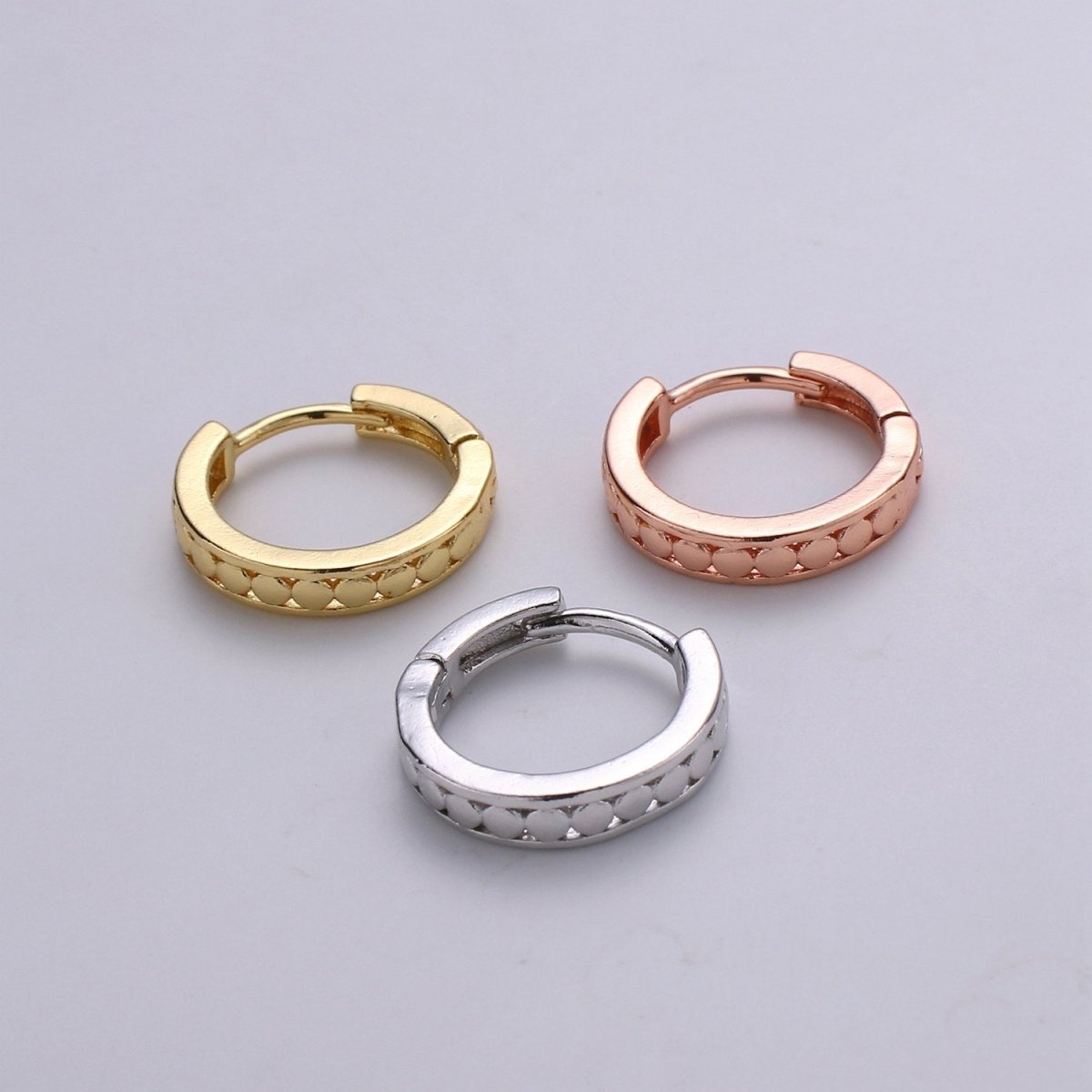 24k Vermeil Gold Earrings, Huggie Earring, Tiny Earrings, Circle Earrings, Handmade Earrings, Everyday Wear Earrings, Rosegold Earring K-696 - K-698