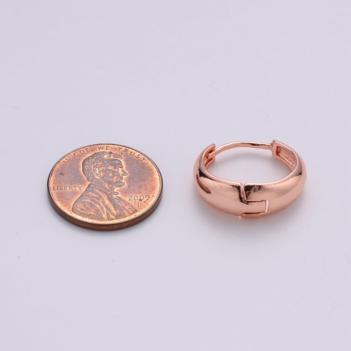 24k Vermeil Gold Earrings, Huggie Earring, Tiny Earrings, Smooth Plated Earrings, Everyday Wear Earrings, Rosegold Earring, 18mm Earring K-653 K-655