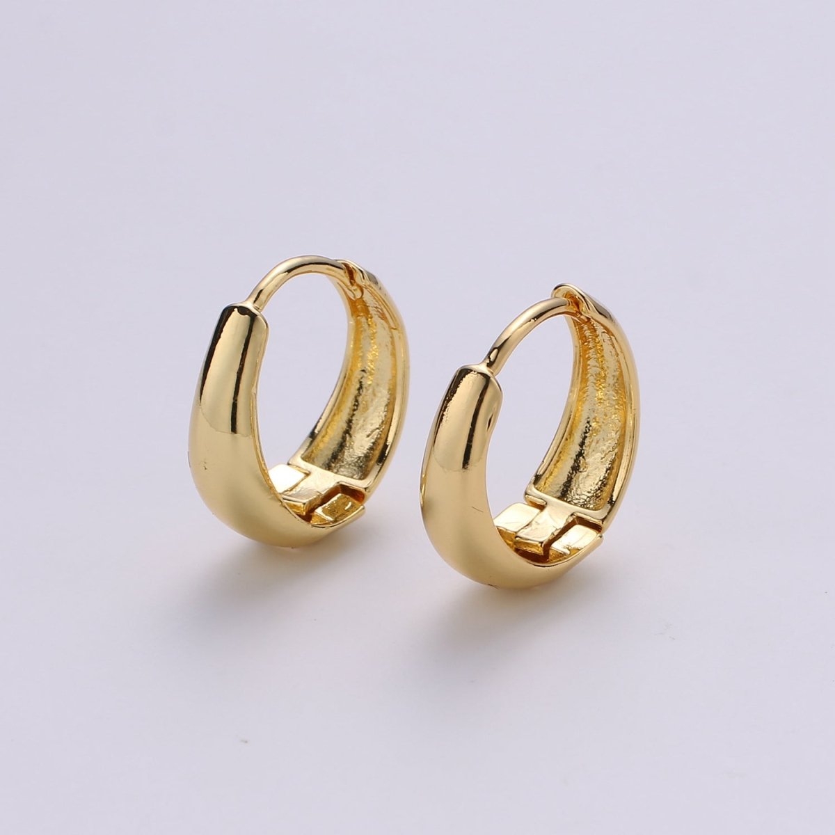 24k Vermeil Gold Earrings, Huggie Earring, Tiny Earrings, Smooth Plated Earrings, Everyday Wear Earrings, Rosegold Earring, 18mm Earring K-653 K-655