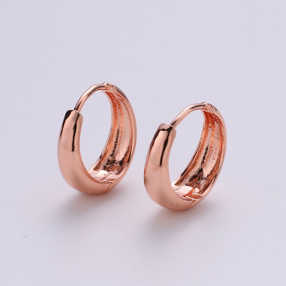 24k Vermeil Gold Earrings, Huggie Earring, Tiny Earrings, Smooth Plated Earrings, Everyday Wear Earrings, Rosegold Earring, 18mm Earring K-653 K-655
