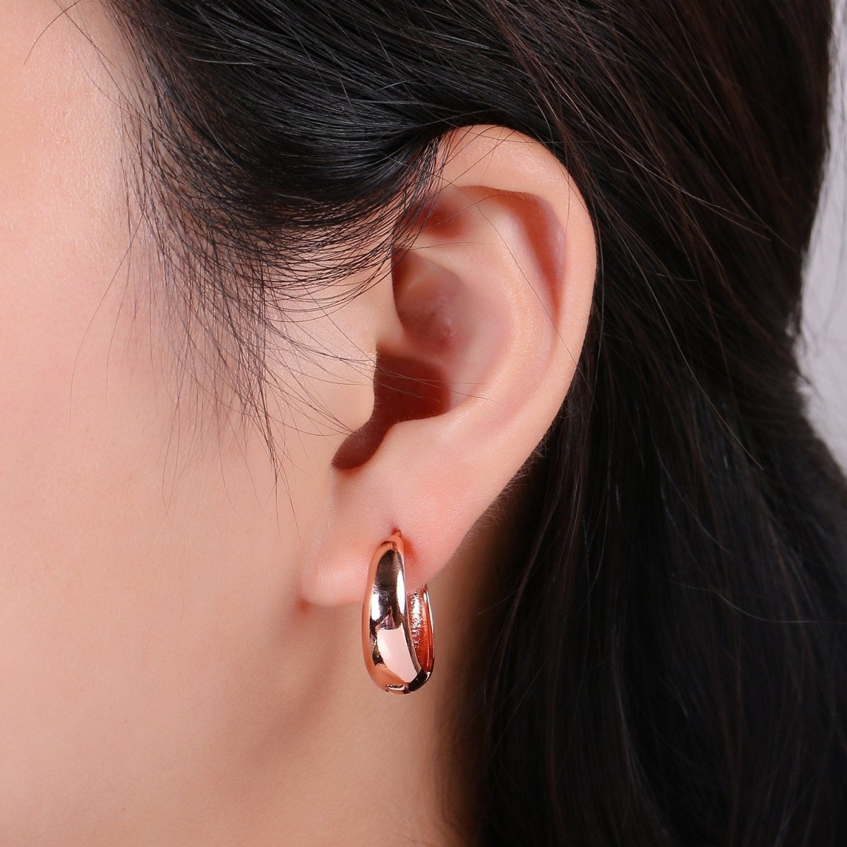 24k Vermeil Gold Earrings, Huggie Earring, Tiny Earrings, Smooth Plated Earrings, Handmade Earring, Everyday Wear Earrings, 20mm Earring K-702