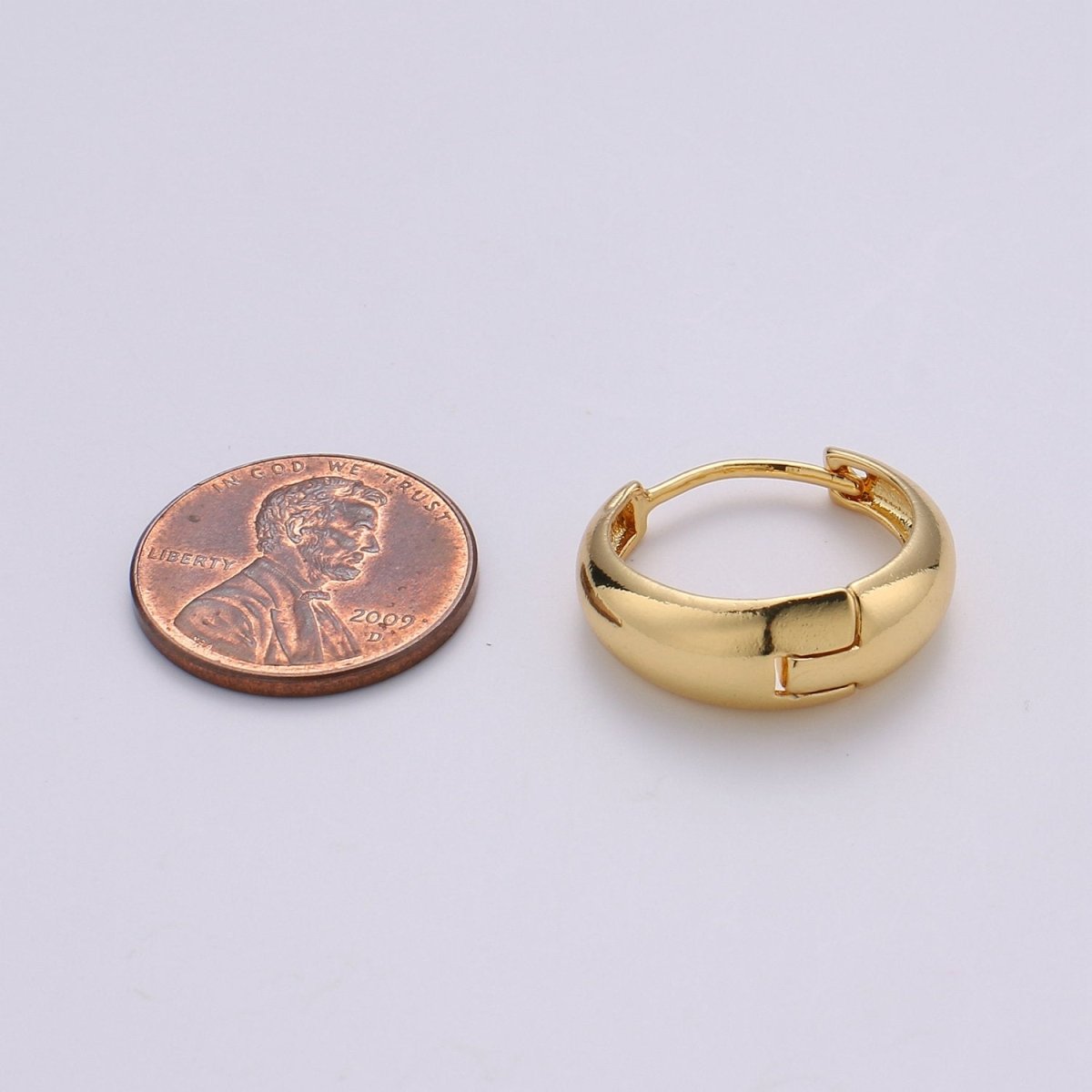 24k Vermeil Gold Earrings, Huggie Earring, Tiny Earrings, Smooth Plated Earrings, Handmade Earring, Everyday Wear Earrings, 20mm Earring K-702
