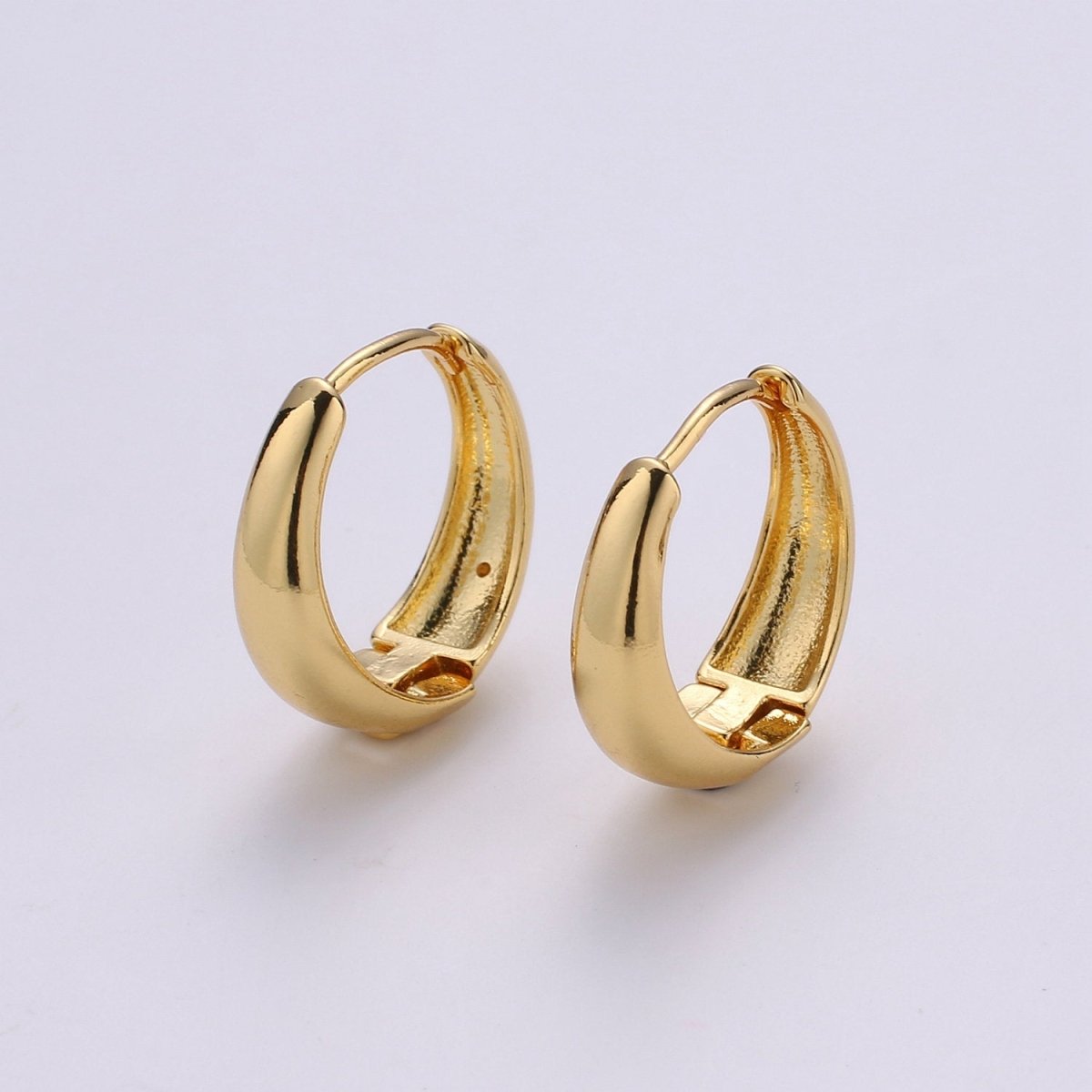 24k Vermeil Gold Earrings, Huggie Earring, Tiny Earrings, Smooth Plated Earrings, Handmade Earring, Everyday Wear Earrings, 20mm Earring K-702
