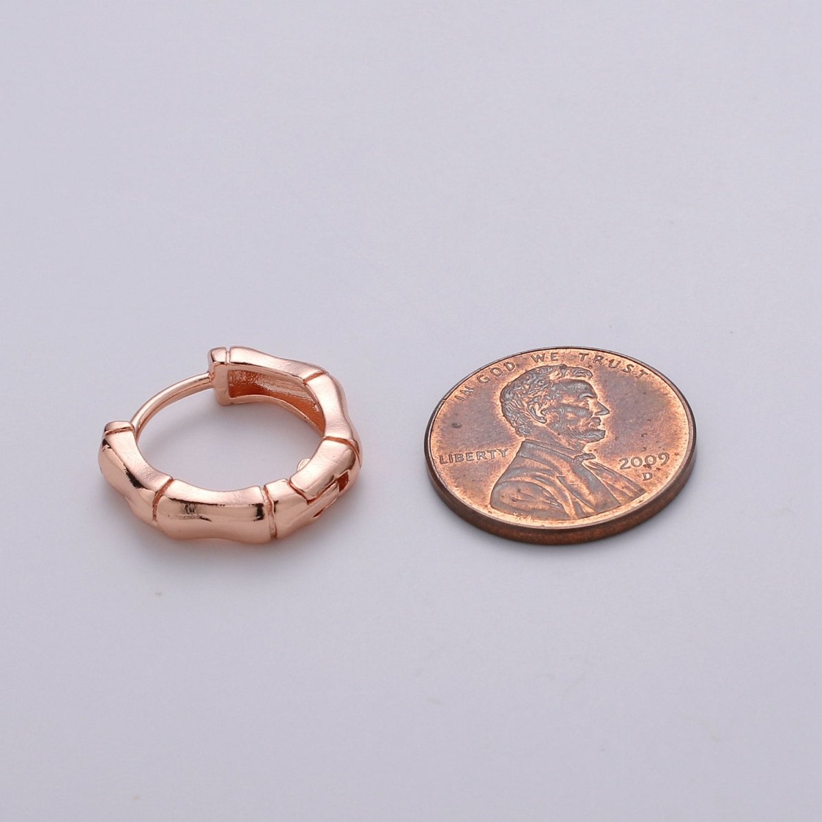 24k Vermeil Gold Earrings, Huggie Earring, Tiny Earrings, Tiny Bamboo Earrings, Everyday Wear Earrings, Rosegold Earring, 18mm Earring Q-027 Q-032 Q-059